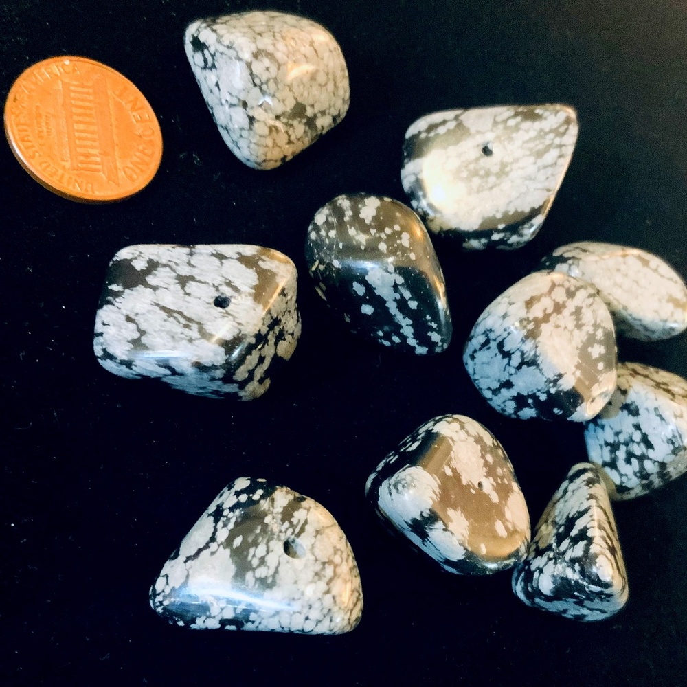 SNOWFLAKE OBSIDIAN NUGGET BEADS CRAFTERS JEWELRY MAKING LOT GEMSTONE STONE BEADS